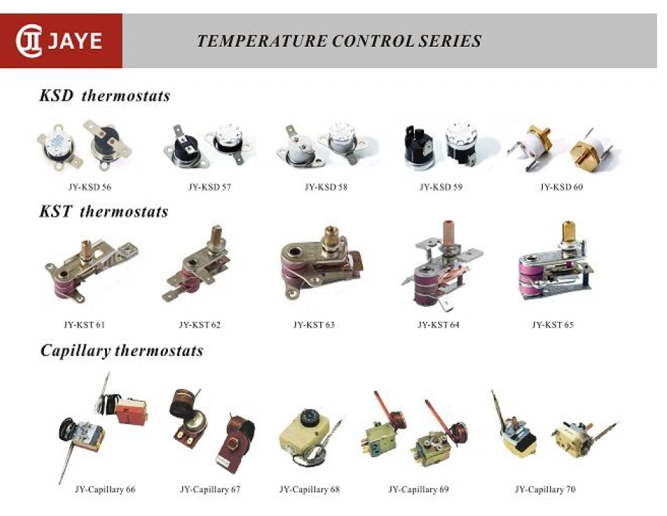 Temperature Controlled Switch Bimetal Capillary/Kst/Ksd Thermostat and Thermal Fuse