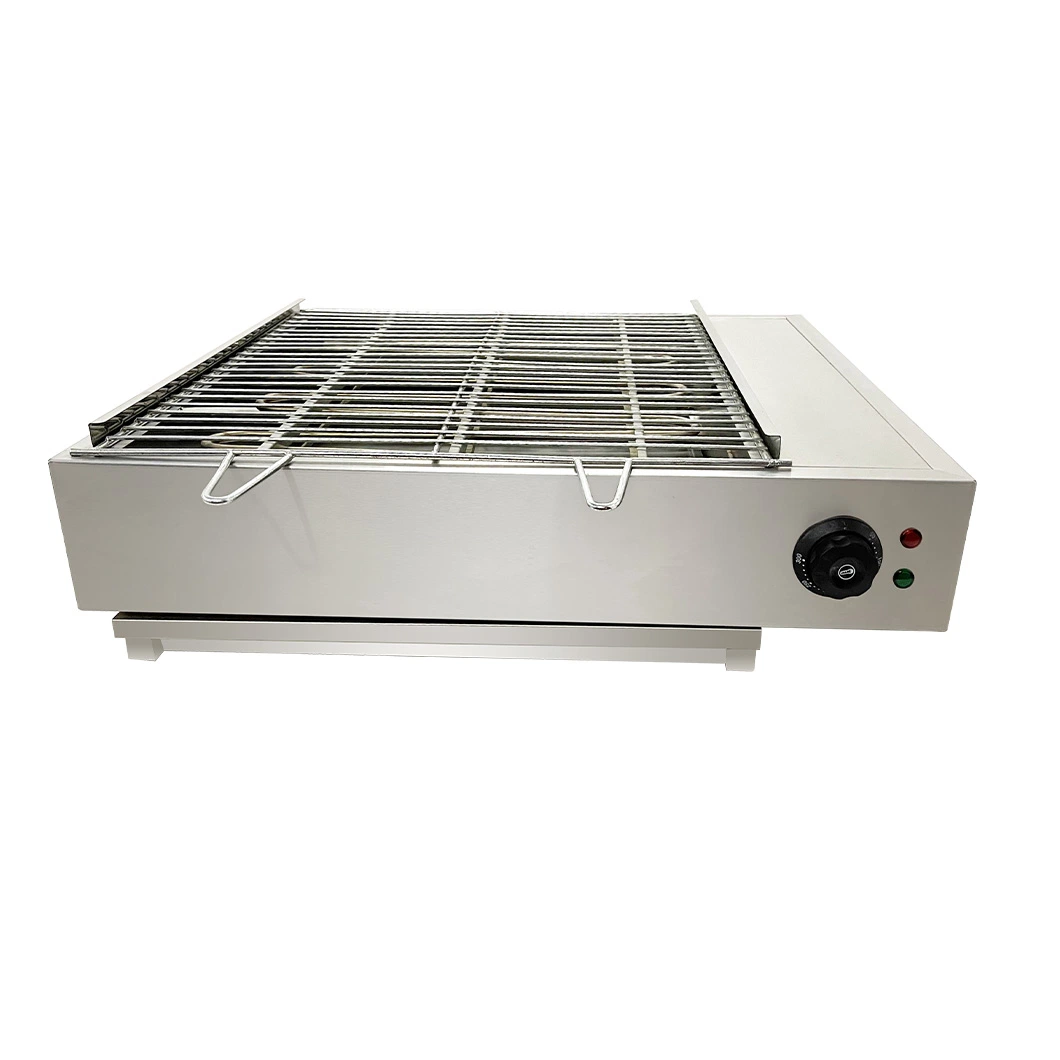 CE Approved Lida Manufacturer Heavy-Duty Stainless Steel Frame, Latest Tube in Side Fast Heating Electric Counter Top BBQ Grill for Grilling Steak, Kabob