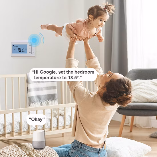 가스 보일러용 소켓 수신기 WiFi 스마트 홈 온도 조절 장치가 있는 방 프로그래밍 가능 디지털 무선